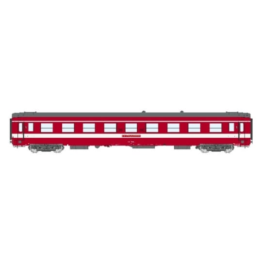 [HO] : Voiture UIC A9 avec éclairage, Livrée rouge et plaque « Le Capitole » Ep. IV – VB507