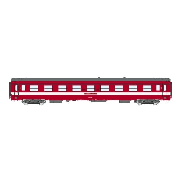 [HO] : Voiture UIC A9 avec éclairage, Livrée rouge et plaque « Le Capitole » Ep. IV – VB507