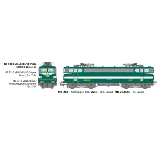 [HO] : BB 9310 VILLENEUVE Verte Origine Ep.III-IV - ANALOGIQUE - MB264