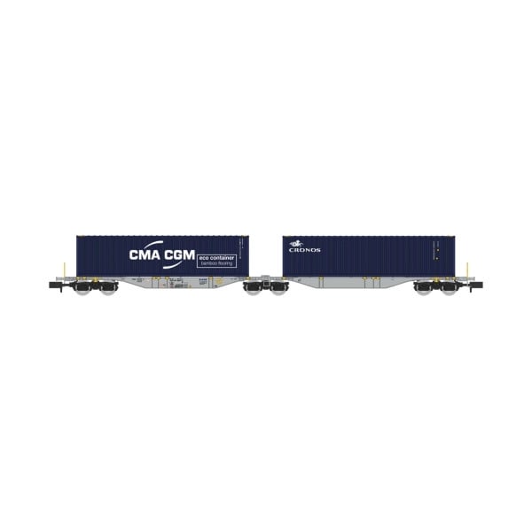 [N] : Wagon Sggmrss 90 TOUAX + 2 caisses mobiles “CMA-CGM”, Ep. V-VI – MIKADOTRAIN NW328