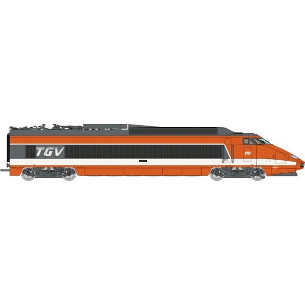 [HO] : Coffret TGV PSE n°110 CFF, 5 éléments (Motrices + Remorques R1, R8, R4 Bar), Ep. IV, Analogique - TGV008