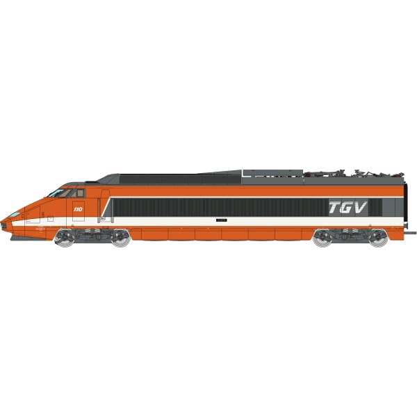 [HO] : Coffret TGV PSE n°110 CFF, 5 éléments (Motrices + Remorques R1, R8, R4 Bar), Ep. IV, Analogique - TGV008