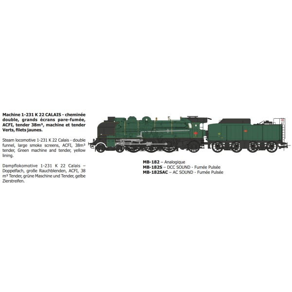 [HO] : MACHINE 1-231K 22, CALAIS - Ep.III - DCC SOUND - MB182S