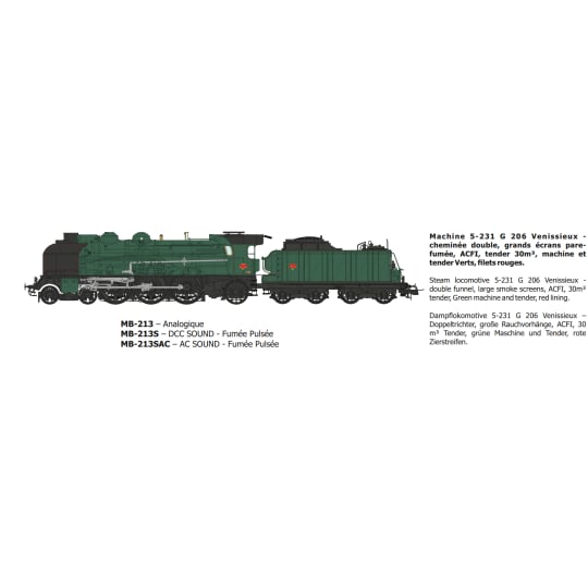 [HO] : MACHINE 5-231 G 206 VENISSIEUX - Ep.III - DCC SOUND - MB213S