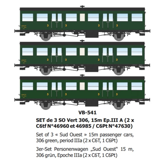 [HO] : SET de 3 SO Vert 306, 15m Ep.III A - VB541