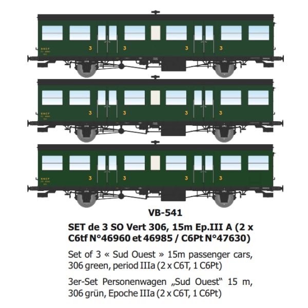[HO] : SET de 3 SO Vert 306, 15m Ep.III A - VB541