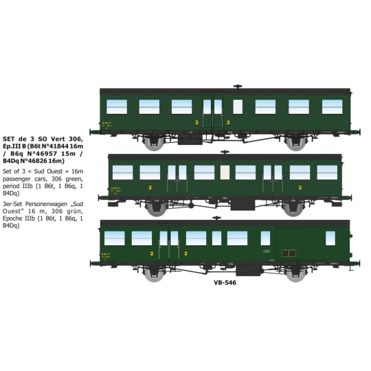 [HO] : SET de 3 SO Vert 306, Ep.III B - VB546