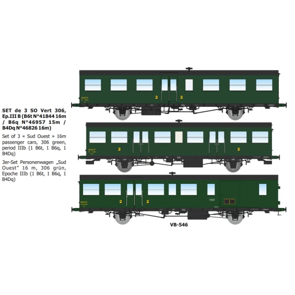 [HO] : SET de 3 SO Vert 306, Ep.III B - VB546