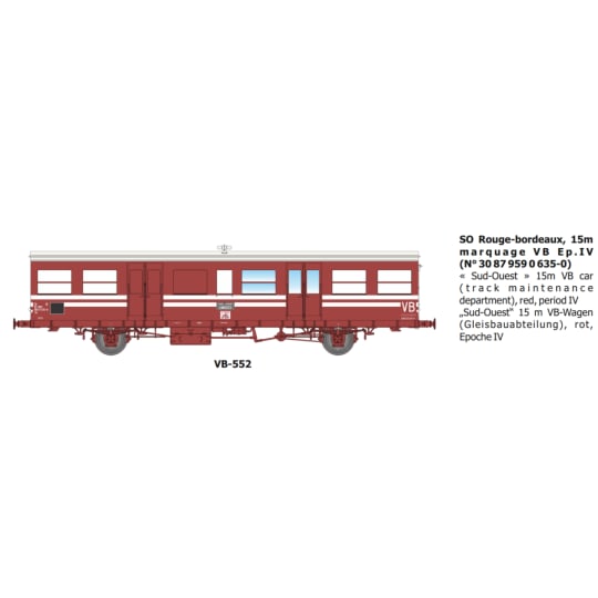 [HO] : Voiture SO Rouge-bordeaux, 15m, marquage VBE, Ep.IV - VB552