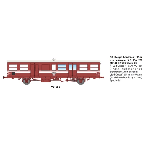 [HO] : Voiture SO Rouge-bordeaux, 15m, marquage VBE, Ep.IV - VB552