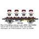 [HO] : Wagon Plat + 4 Containers citerne à Lait « STEF » Ep.II NORD - WB952