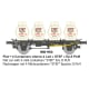 [HO] : WAGON Plat + 4 Containers citerne à Lait « STEF » Ep.II PLM - WB954