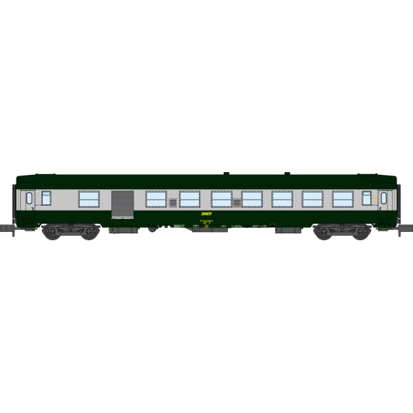[N] : Coffret de 2 voitures UIC A4B5 et B5D Vertes/Alu, Logo jaune encadré, Ep. IV – MIKADOTRAIN NW261