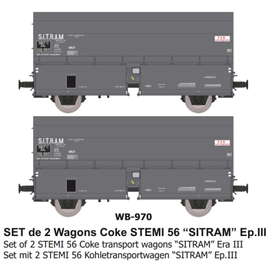[Ho] : SET de 2 Wagons Coke STEMI 56 “SITRAM” Ep.III - WB970