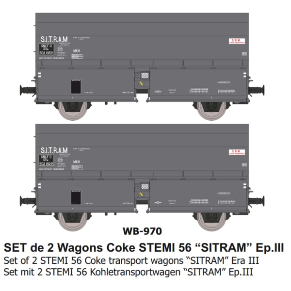 [Ho] : SET de 2 Wagons Coke STEMI 56 “SITRAM” Ep.III - WB970