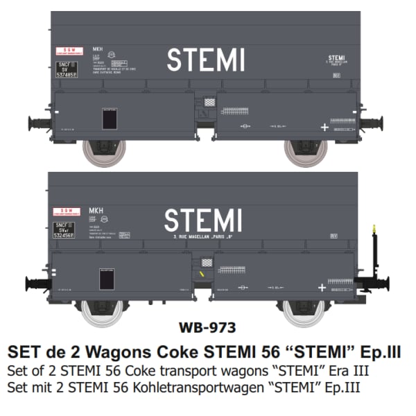 [HO] : SET de 2 Wagons Coke STEMI 56 “STEMI” Ep.III - WB973
