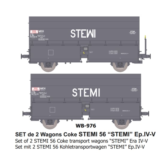 [HO] : SET de 2 Wagons Coke STEMI 56 “STEMI” Ep.IV-V - WB976