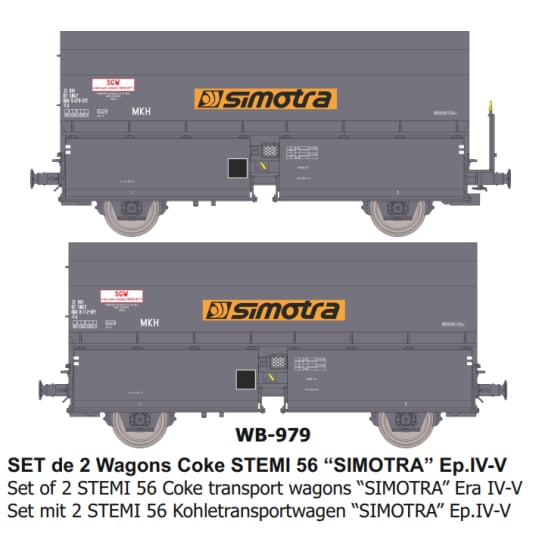 [HO] : SET de 2 Wagons Coke STEMI 56 “SIMOTRA” Ep.IV-V - WB979