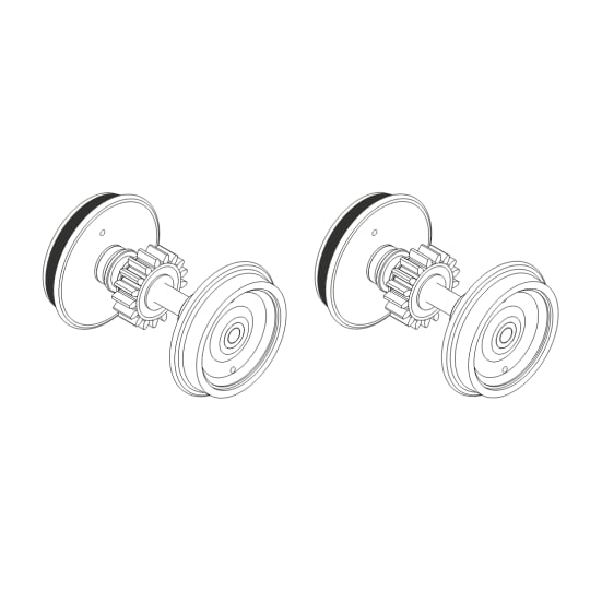 [HO] : Accessoire BB63000 - Set de 2 essieux avec boudins fin + bandage