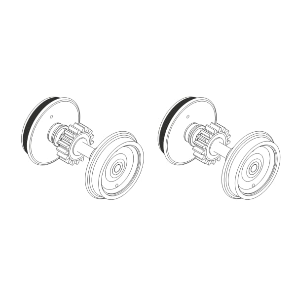 [HO] : Accessoire BB63000 - Set de 2 essieux avec boudins fin + bandage