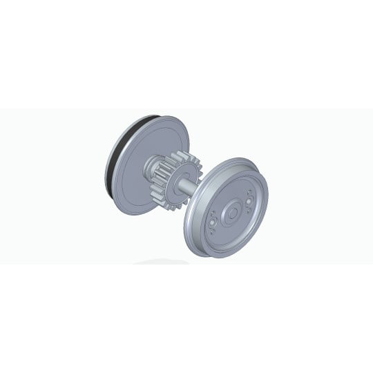 [HO] : Essieu DC + bandages gris 808 - BB67400