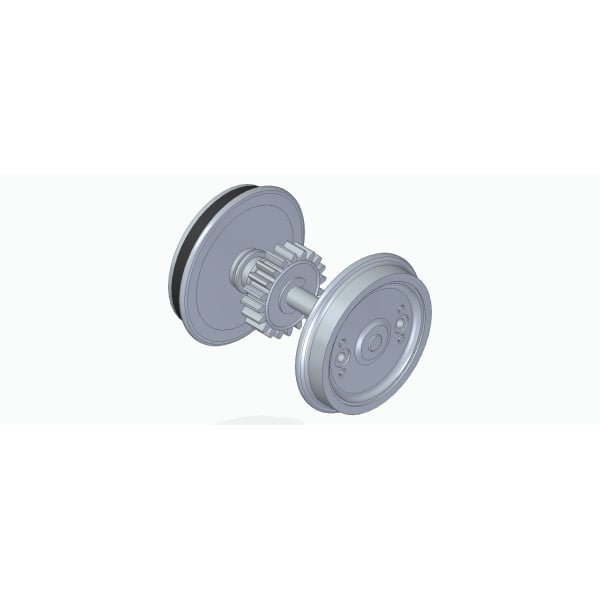 [HO] : Essieu DC + bandages gris 808 - BB67400