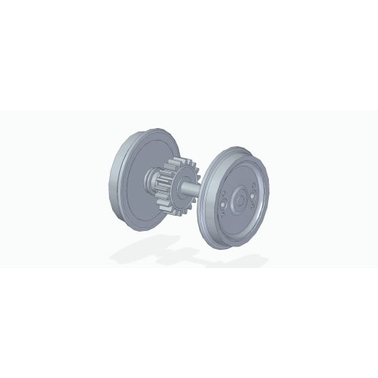 [HO] : Essieu DC, gris 844 - BB67400