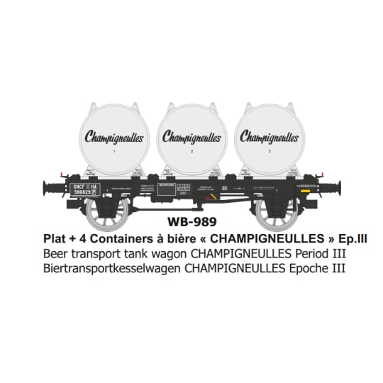 [HO] : Wagon OCEM 19 + citerne Bière CHAMPIGNEULLES Ep.III - WB989