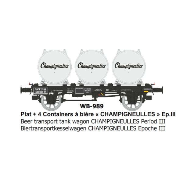 [HO] : Wagon OCEM 19 + citerne Bière CHAMPIGNEULLES Ep.III - WB989