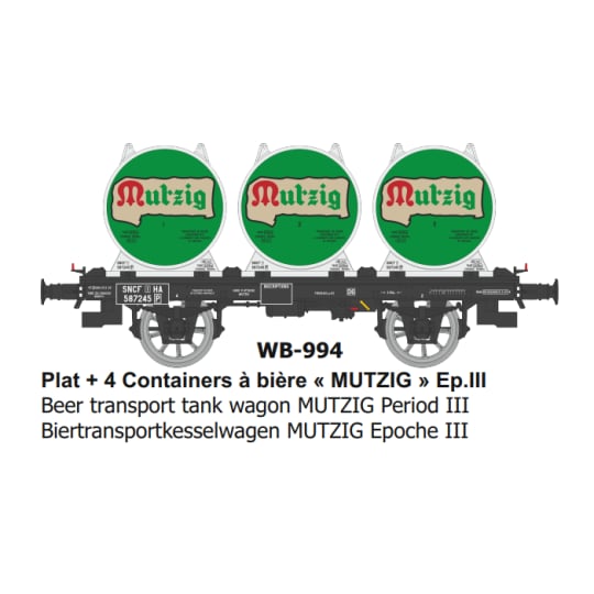 [HO] : Wagon OCEM 19 + citerne Bière MUTZIG Ep.IIIB - WB994