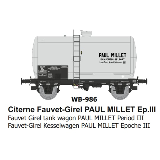 [HO] : Citerne Fauvet-Girel châssis OCEM "PAUL MILLET" Ep.III - WB986