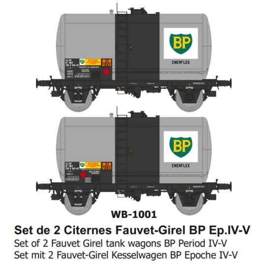 [HO] :  Set de 2 citernes Fauvet-Girel "BP" Ep.IV - WB1001