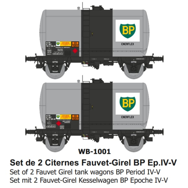 [HO] :  Set de 2 citernes Fauvet-Girel "BP" Ep.IV - WB1001