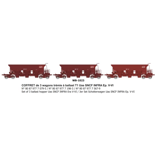 [HO] :  Set de 3 TREMIE BALLAST Ep.V Infrs - WB1023