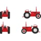 [HO] : Tracteur RENAULT 651 Rouge avec 4 roues motrices (1973) - CB215