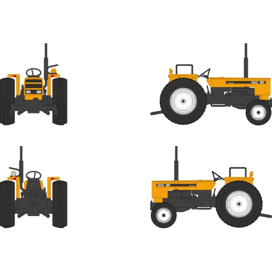 [HO] : Tracteur RENAULT 651 Orange (1982) - CB216