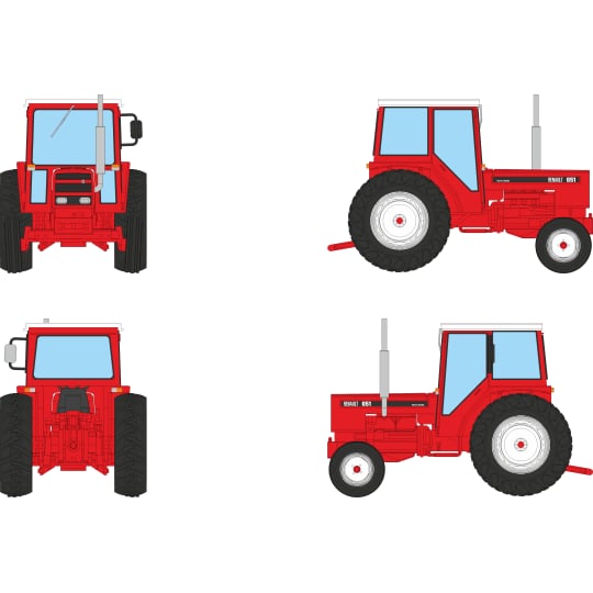 [HO] : Tracteur RENAULT 651 Orange avec 4 roues motrices (1982) - CB218