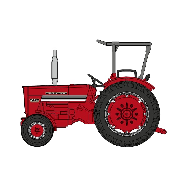 Véhicule [HO] : Tracteur Mc-Cormick INTERNATIONAL HI 624 avec arceau de sécurité – CB178