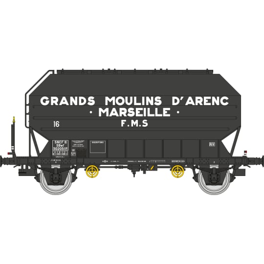 [HO] : Wagon céréalier FRANGECO « GRANDS MOULINS D’ARENC » SNCF, Ep. III – WB894