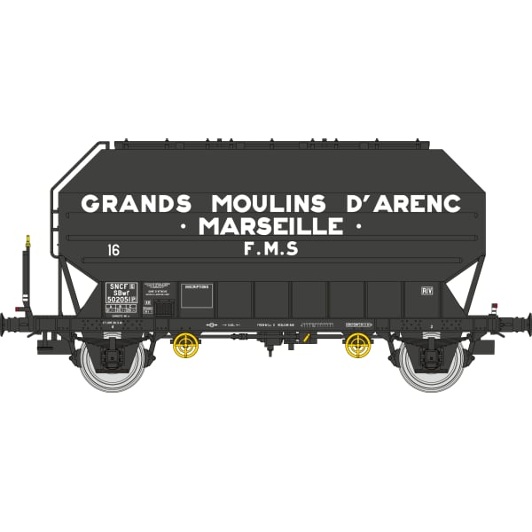 [HO] : Wagon céréalier FRANGECO « GRANDS MOULINS D’ARENC » SNCF, Ep. III – WB894
