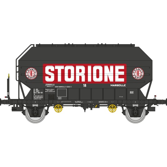 [HO] : Coffret de 2 wagons céréaliers FRANGECO « STORIONE », SNCF, Ep. IV-V – WB905