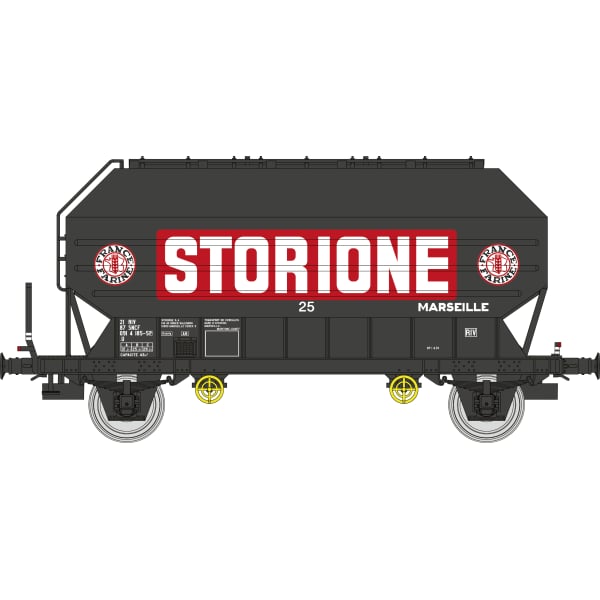 [HO] : Coffret de 2 wagons céréaliers FRANGECO « STORIONE », SNCF, Ep. IV-V – WB905