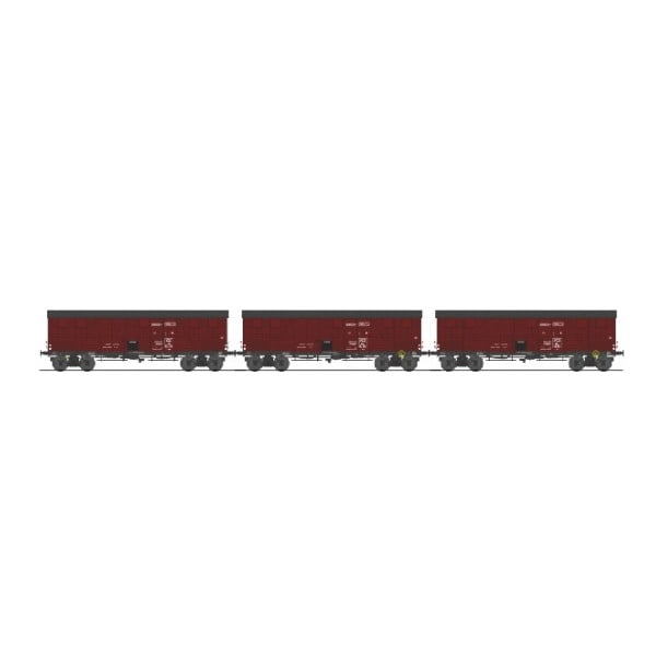 [HO] : Coffret de 3 wagons TP couverts pour primeurs 4 portes, PLM, Ep. II – WB907
