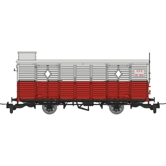 [HOe/HOm] : Coffret de 2 fourgons CFC rouge/gris n°2621, Ep. III-IV – VM047