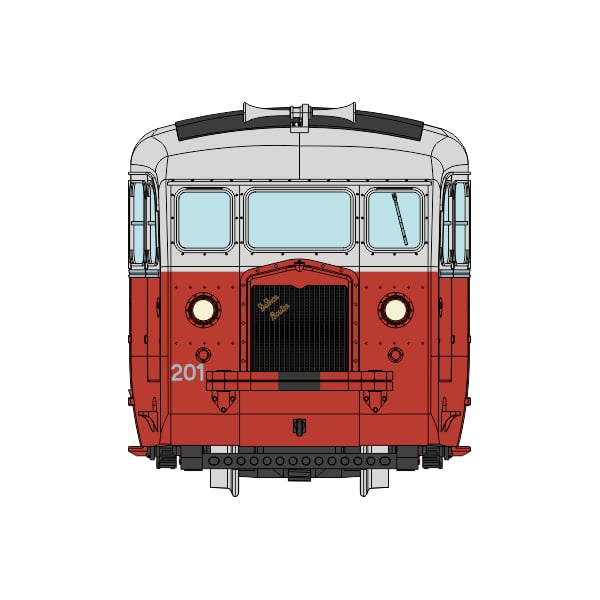 [HOe/HOm] : Autorail DE DION type ND sans aérateurs, CFD Vivarais-Lozère n°201, DCC Sound - VM053S