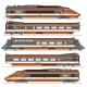 [HO] : Coffret TGV PSE n°5, 5 éléments (Motrices + Remorques R1, R8, R4 Bar), Ep. IV, DCC Sound - TGV005S