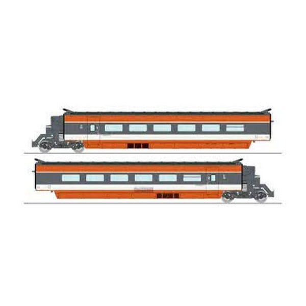 [HO] : Coffret de remorques TGV PSE rame n°5, 2 éléments (Remorques R3, R7), Ep. IV, DC - TGV007