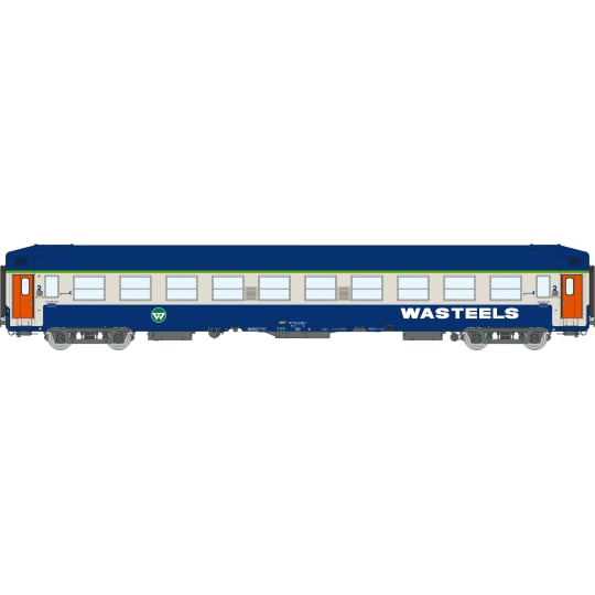 [HO] : Set de 2 voitures UIC couchettes B9c9x toit haut bleu, WASTEELS, SNCF, Ep. IV – VB481