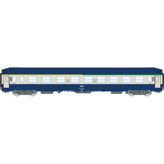 [HO] : Set de 2 voitures UIC couchettes B9c9x toit haut bleu, SNCF, Ep. IV – VB486
