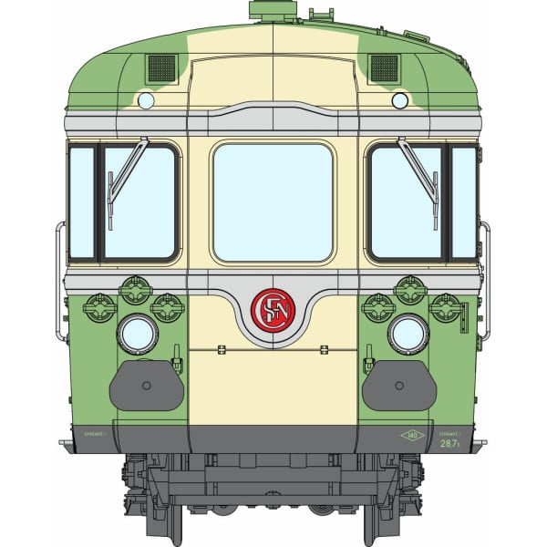 [HO] : Autorail RGP 1 X-2737, Vert, BATIGNOLLES, sans cuisine, Ep. III-IV, Analogique - MB260